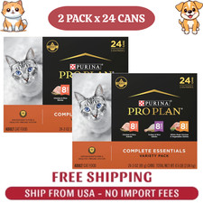 2PK Purina Pro Plan Adult Cat Wet Food - Complete Essentials, Variety Pack 24 ct
