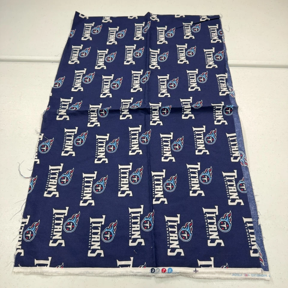 NFL titans quilting fabric blue football 90s 6037 cotton 19x58 - Image 2 of 4