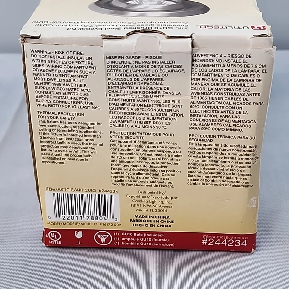 Kit de cardán de acero con cepillo de 3" GU10 Utilitech luz empotrada #16616 NUEVO 1 Foto 4 de 4