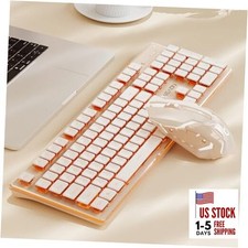 EWEADN V3 Wireless Keyboard and Mouse with Single Backlit, Metal Rose Gold