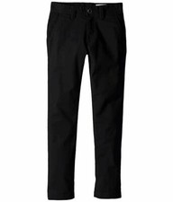 160 Volcom Kids Boys Black Slim Fit Modern Stretch Mid Rise Chino Pants Size 20
