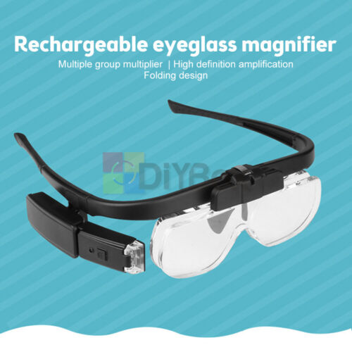 Magnifying Glass Headset USB Rechargeable Head Magnifier w/LED Light for reading - Picture 4 of 19