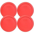 Pyrex 7201-PC 6" Red Round Replacement Cover Lid New for 4 Cup Glass Bowl 4PK