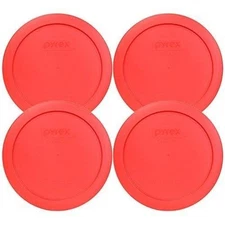 Pyrex 7201-PC 6" Red Round Replacement Cover Lid New for 4 Cup Glass Bowl 4PK