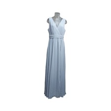 Lulu's Bridesmaid Dress V-neck A line Gray Chiffon Dress  Size L Wedding Elegant
