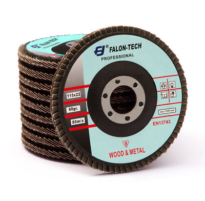 Produktbild von Fächerschleifscheiben 115 Mm – 10 Stück, Korund K80, 22 Mm Bohrung, Für Holz & Metall, 13300 Rpm