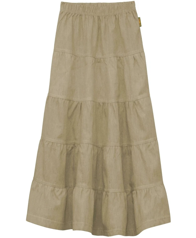 Girl's Ankle Length Long Denim 5 Tiered Skirt - Image 4 of 4