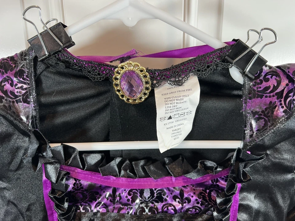 Disfraz Halloween Vampiro Púrpura y Negro Niñas Talla 12-14, Juego de 2 Piezas Envío Rápido Foto 3 de 4