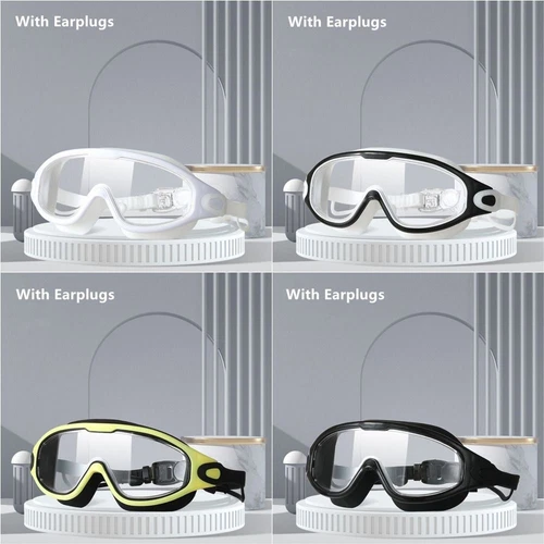 Swim Goggles Anti-Fog Wide View Swimming Goggles Earplugs for Adults Women Men - Picture 8 of 20
