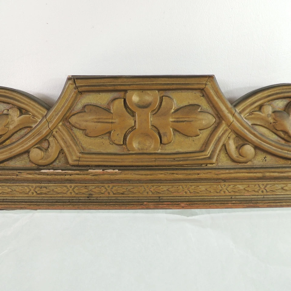 Espejo antiguo Art Nouveau de 3 paneles buffet o abrigo 43 x 19" PESADO Foto 2 de 4