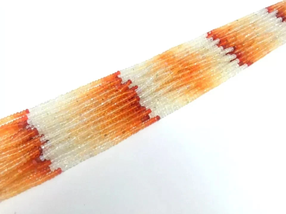 Rondelle de ópalo de fuego mexicano facetado 3-3,5 mm cuentas naturales sueltas 13" pulgadas 1 hilo Foto 3 de 4