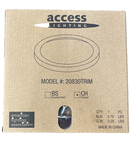 Access Lighting 20830LEDD ModPLUS 7"W LED Flush Mount Drum - White + Chrome Trim - Picture 3 of 3