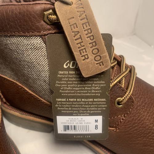 Olukai Stiefel Hualalai dunkles Holz Johannisbrot braun Leder Herren Größe 8 " - Bild 10 von 12