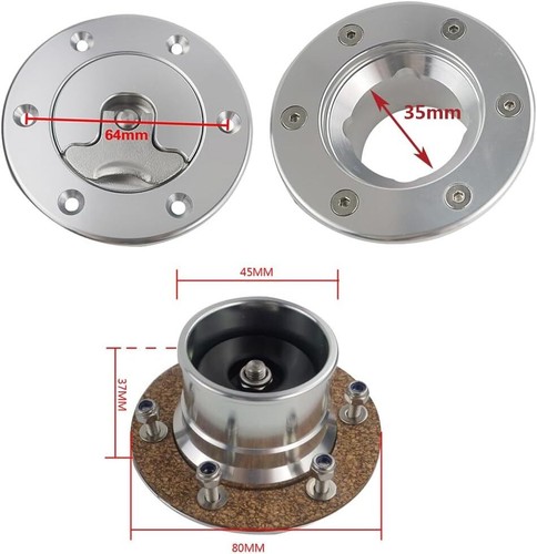Billet 35.5mm Fuel Cell Gas Cap Fuel Surge Tank Cap with 6 Hole Non-vented - Picture 2 of 9