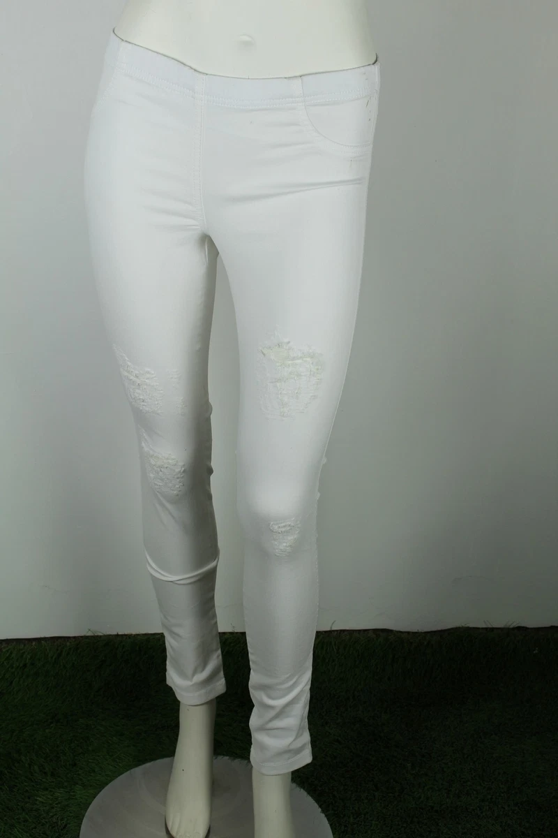 CALZEDONIA LEGGINS PANTALONE JEANS ADERENTE BIANCO TAG SIZE S