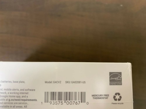 !!BRAND NEW!! Nest Thermostat GA02081-US Model G4CVZ !!FREE SHIPPING!! - Picture 2 of 7