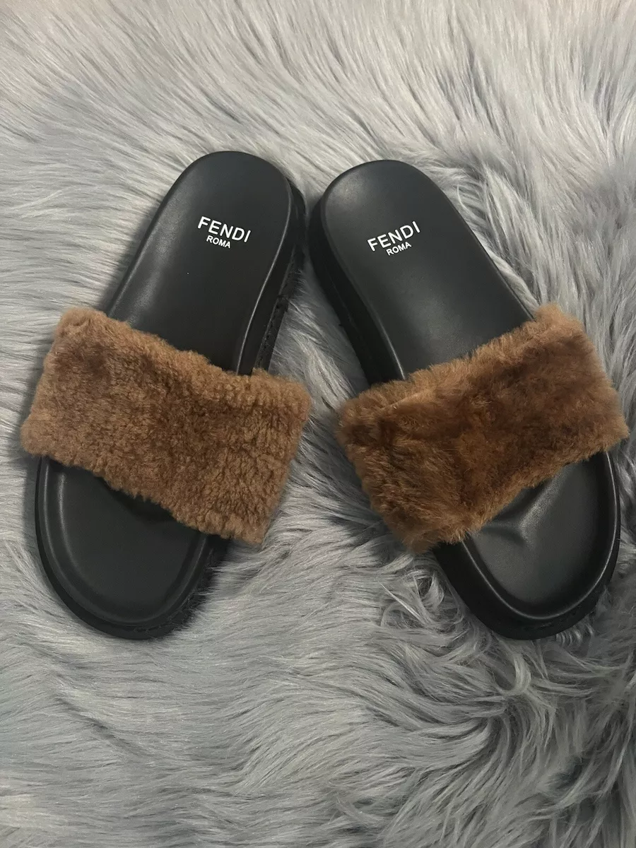 Fendi sheepskin clearance slides