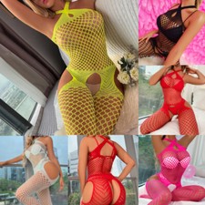 Netz Damen Dessous Stringbody Netzstrümpfe Body Unterwäsche Lingerie Nachtwäsche