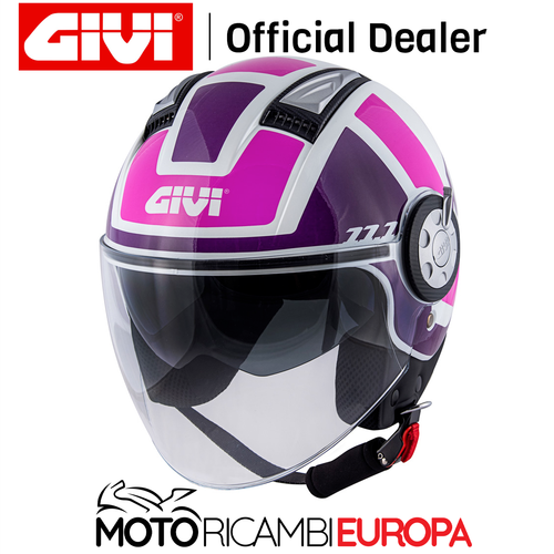 CASCO AIR JET FEMMINILE SCOOTER BIANCO ROSA VIOLA TAGLIA L 60 CM OMOLOGATO  | eBay
