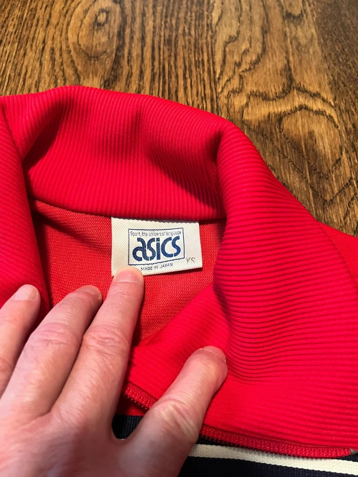 复古亚瑟士田径夹克女式小型球队美国 70 年代 80 年代罕见日本制造 — 第 3/3 张图片