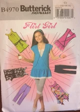 BUTTERICK Sewing Pattern B4970 GIRLS' TUNIC, DRESS, SASH & LEGGINGS SZ 12-16 UC