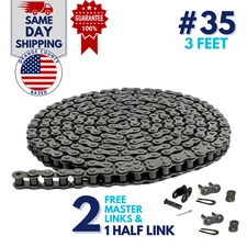 Jeremywell #35 Roller chain 3FT with 2 Connecting Links and 1 Offset Link