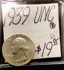 1939 Washington Silver Quarter UNC. ENN Coins