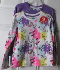 New Girls Size 4 Extremely Me 2 Pack Longsleeve Tees Girl Things Purple