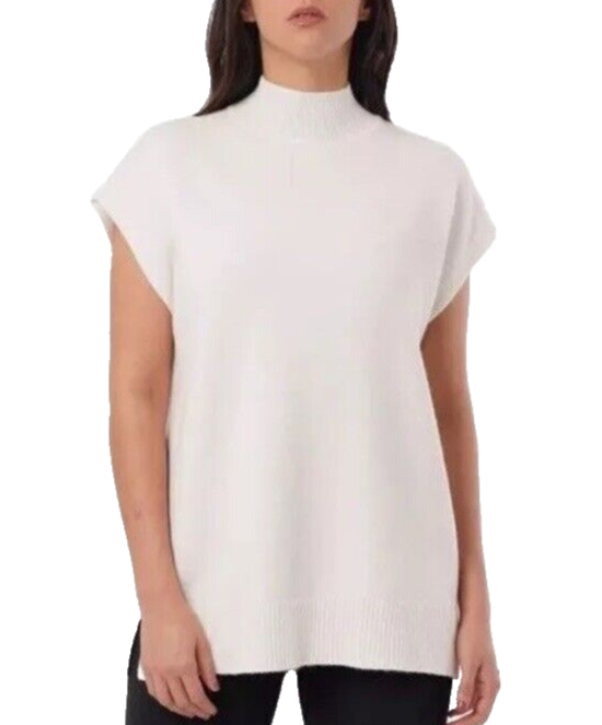 New Cyrus Ladies’ Sleeveless Tunic Sweater Small S Cream