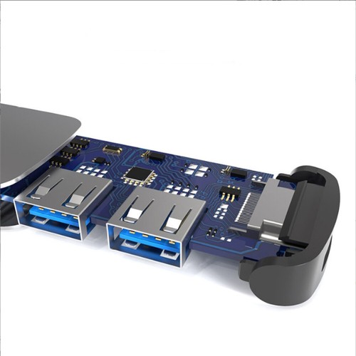 6-in-1 USB C HUB PD+DATA 2.0 Docking Station Schnell-Ladung PD 60W - Afbeelding 3 van 8
