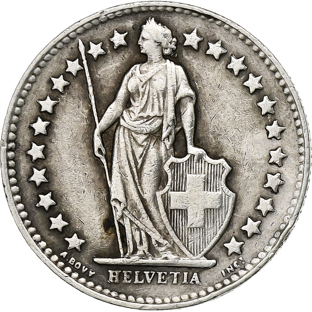 1260172] Switzerland, 1/2 Franc, 1956, Bern, Silver, AU, KM