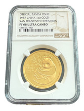 China 1987 Gold 1 oz NGC PF68UC Panda San Francisco Exposition 3098.26 per troy oz