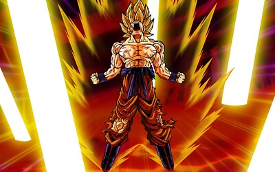 Anime boys son goku muscles wounds blood open mouth fist CCG Gaming Mat Desk