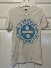 Ed Sheeran Concert T Shirt Divide XS White TOur Cities on the Back 2017-2019