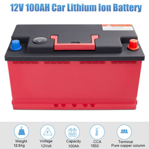 Group 49 H8 12V 100Ah 2100CCA Starting Lithium-Iron Battery LiFePO4 fit BMW BENZ - Photo 1 sur 10