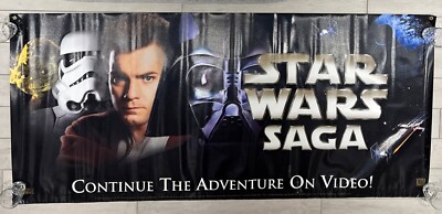 Star Wars Saga Double Sided Vinyl Promotional Advertising Display Banner Yr 2000