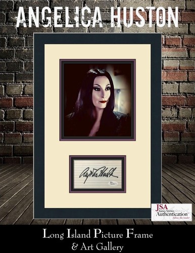 Angelica Huston The Addams Family Signed Index Card Custom Framed Photograph JSA - Picture 1 of 6