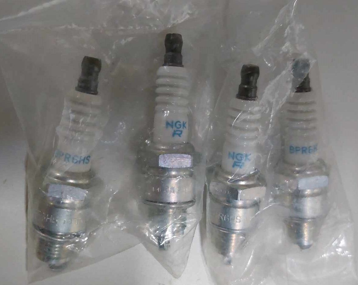 4 Pack NGK 7022 BPR6HS Standard Spark Plug, Copper/Nickel, Thread Size: M14
