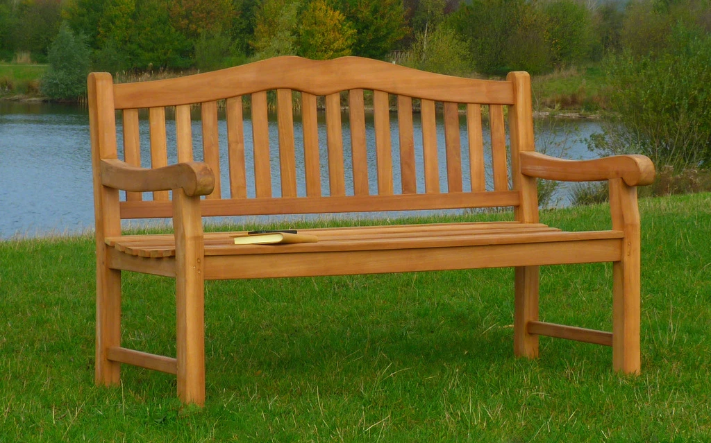 3 Seater Teak Wooden Garden Bench Outdoor Patio Seat Chair Memorial Solid Wood