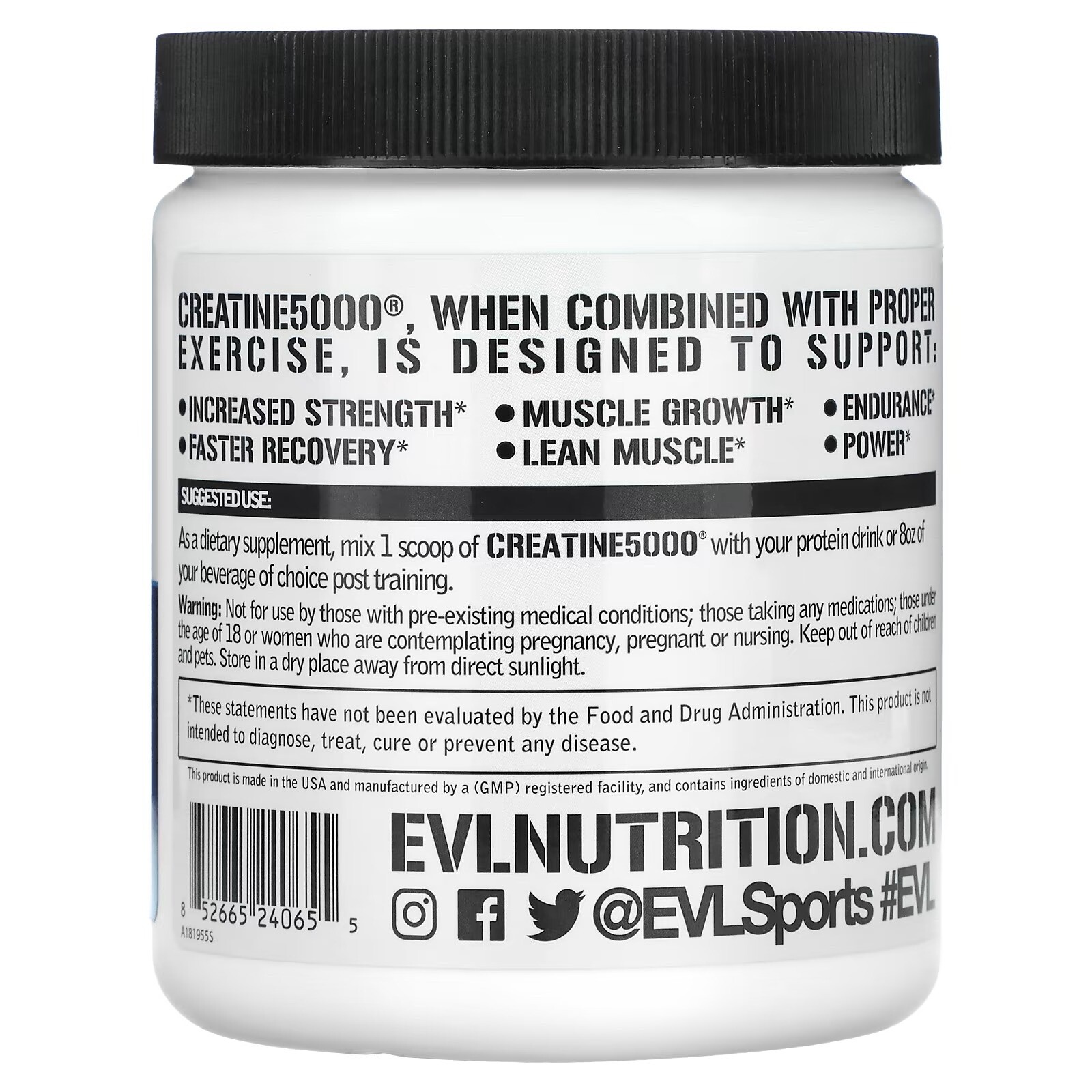 Creatine 5000 EVLution Nutrition complement creatine monohydrate pure 300 g - 4
