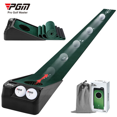 PGM Mini Putting Green Indoor with Electric Ball Return for Home and Office