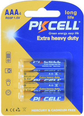PKCELL 4er Extra Heavy Duty AAA Batterien R03P 1,5V Zinc-Carbon Blister