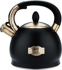 2.8L Flöten-Kessel, Wasser-Kessel für Induktion, Edelstahl-Tee-Kessel, Schwarz