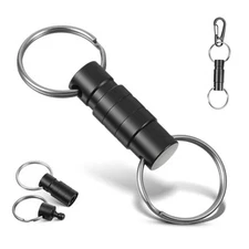 Key Disconnect Quick Release Keyring Keychain Black Detachable Key Ring for 