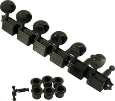 Kluson 6 On A Plate Deluxe Series Tuning Machines - Double Line - Black With ...