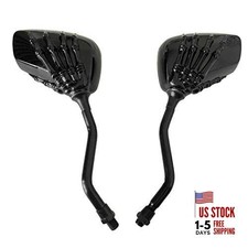 Universal Bicycle Mirror 8mm 10mm Skull Hand Side Also for Motorcycle black
