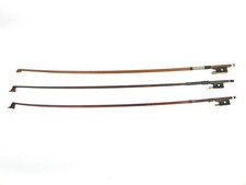 Vintage Lot of 3 Violin Bows One Marked TOURTE for Repair/Parts