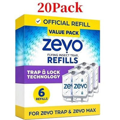 20 Pack Flying Insect Trap Refill Catch Gnats House & Fruit Flies Easy to Use