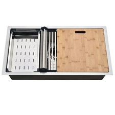 Workstation Kitchen Sink w/ Accessories 30" X 17" X 10" 