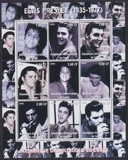 ELVIS PRESLEY  (RL0008) SHEET  of 9 DIFF "CINDERELLA" STAMPS
